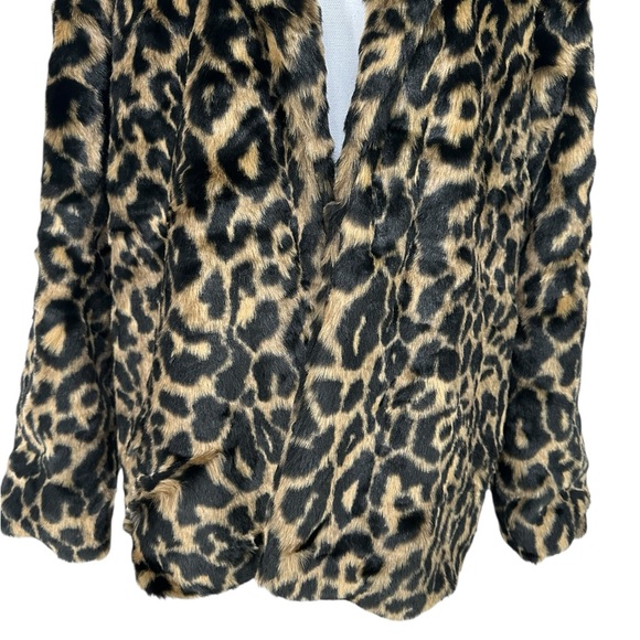 VOLCOM / Faux Fur Leopard Print Coat / Large 🐆 - Picture 3 of 13